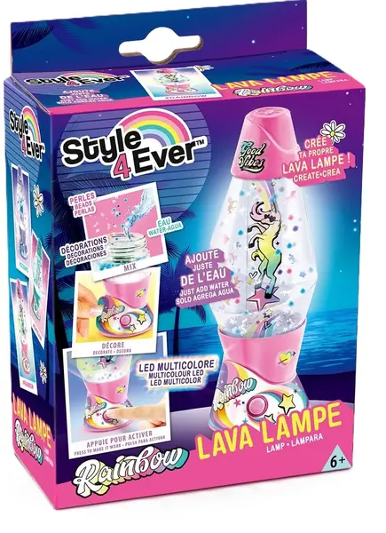 Mini lampă cu lavă Canal Toys - Rainbow, cu decorațiuni