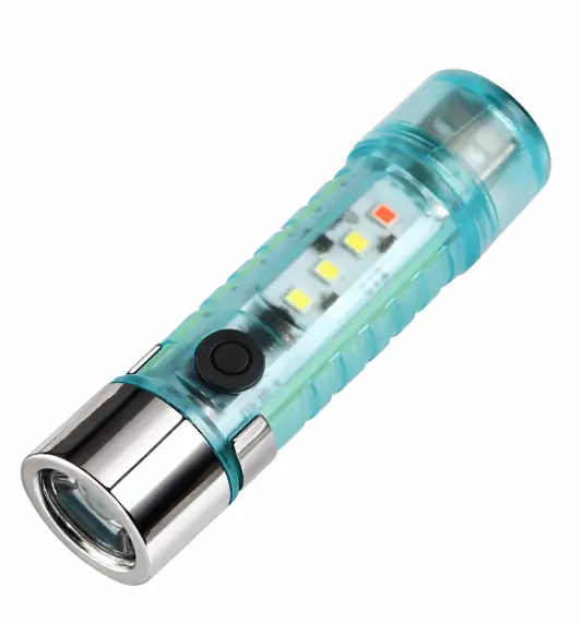 Mini Lanterna LED multifunctionala CB 023 cu design transparent si incarcare USB