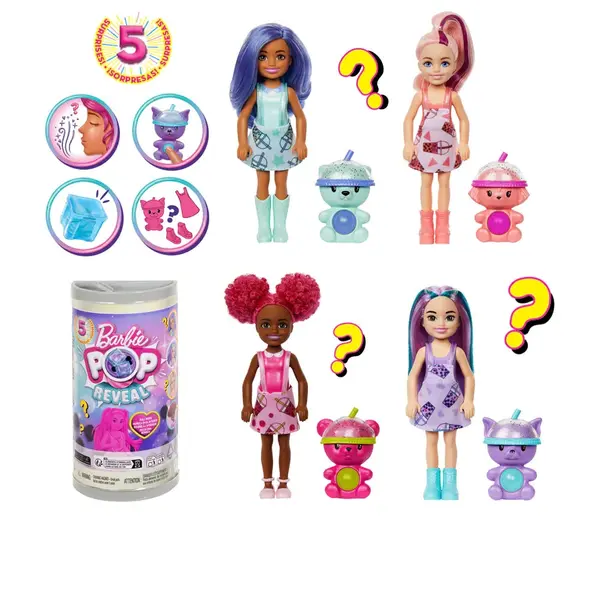 Mini papusa Barbie Pop Reveal Bubble Tea Mix