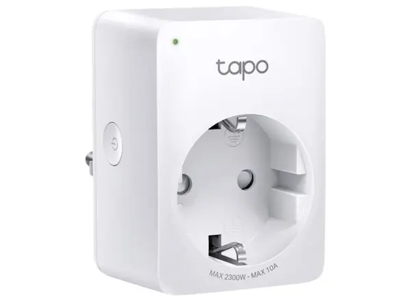 Mini priza smart Wi-Fi 2.4GHz, TP-Link Tapo P100M, compatibila Matter, control vocal, programare, 2300W, 10A