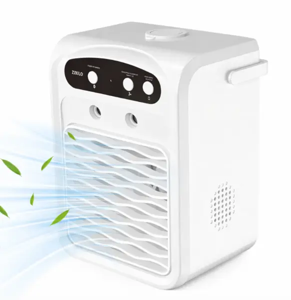 Mini Racitor de aer portabil 3 in 1 ventilator racire bluetooth si umidificator compact si silentios