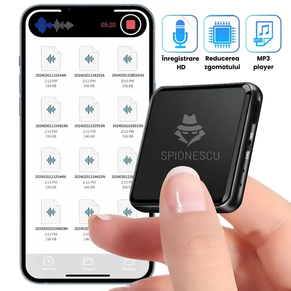 Mini reportofon cu microfon ascuns tip breloc si acumulator incorporat - GL-35 - 16 GB