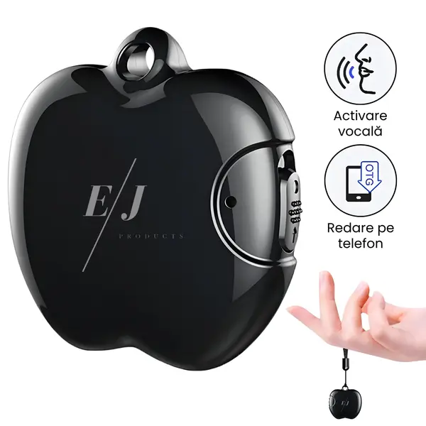 Mini reportofon tip breloc, Q36, 16 GB, autonomie 20 ore, stocare inregistrari 192 ore, activare vocala, functie MP3