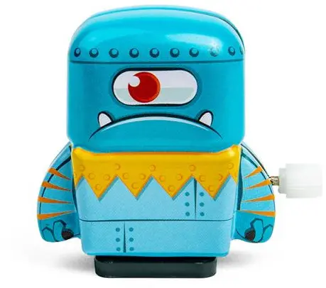 Mini robot metalic Bigjigs - Cu mecanism de învârtire, albastru