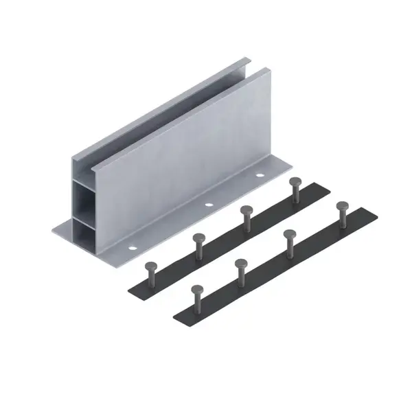 Mini-sină 340 mm, înălțime 100 mm, cu 2 benzi EPDM și 4 șuruburi autoforante M10-6,3×38