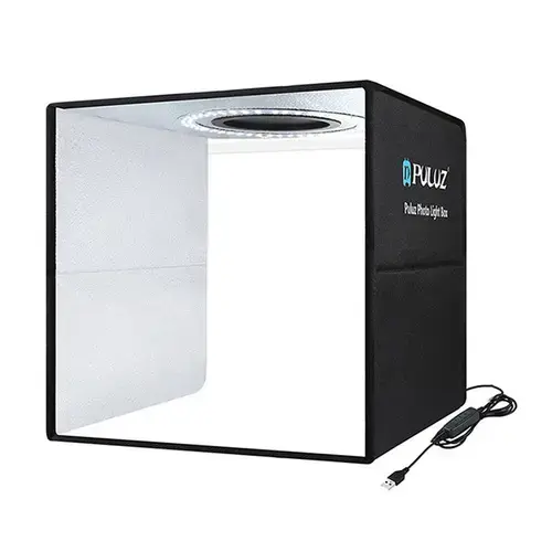 Mini studio portabil Lightbox PU5032B PULUZ, LED-uri incorporate, 24-26lm, fundaluri multiple, fotografie/mini-filmulete de produs,30x30cm, Negru