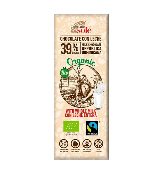 Mini tableta ciocolata BIO cu lapte, 25 g Chocolates