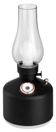Mini umidificator NEGRU cu lampa fara capac si schimbare de culoare