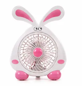Mini ventilator cu fir model IEPURAS pentru birou portabil ROZ