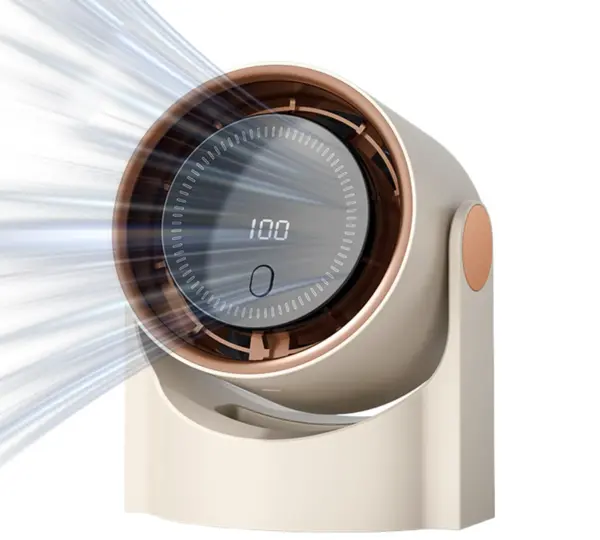 Mini Ventilator smart cu display digital si flux de aer puternic de birou compact reglabil si silentios