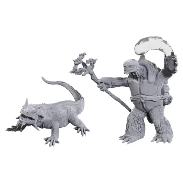 Miniaturi Nepictate D&D Nolzur's Marvelous - Tortle Druid & Wild Shape Giant Lizard