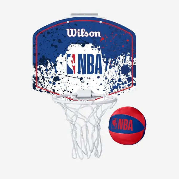 Minicoș de baschet de perete - Wilson Mini Hoop NBA Albastru-Alb
