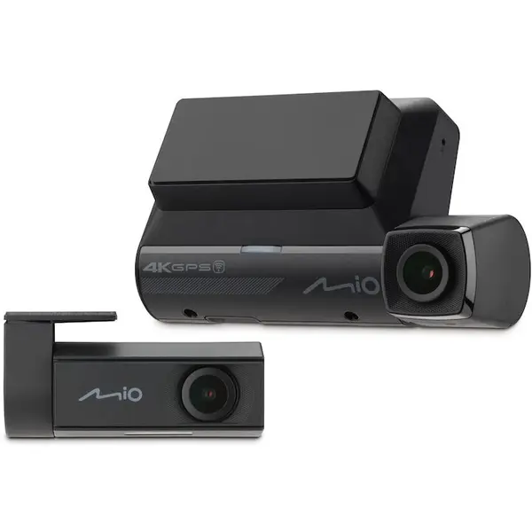 Mio Camera video auto duala Mio MiVue 955WD, 4K/2.5K, HDR, Wi-Fi, GPS, Alerta medie camera radar fix, Negru
