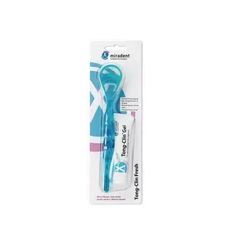 Miradent Set periuta de curatat limba +15ml gel