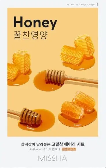 Missha Airy Fit Mască de față cu folie Honey, 19 g