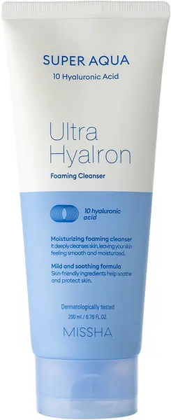 Missha Super Aqua Spumă de curățare 10x Ultra Hyalron, 200 ml