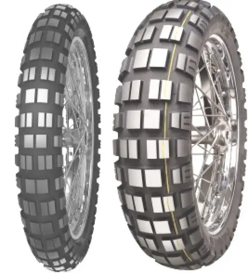 Mitas E-10 ( 110/80B19 TL 59T Marcaj M+S, Mischung Dakar, Roata fata, gelb )