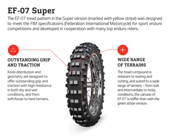MITAS Enduro FIM - EF-07 SUPER - 130 90-18 [69R] [dunga galbena] Latime 130 Inaltime 90 Janta 18