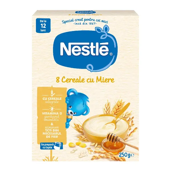 Mix 8 cereale cu miere, 12+ luni, 250 g, Nestle