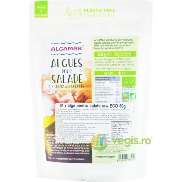 Mix de Alge Marine pentru Salata Ecologic/Bio 50g