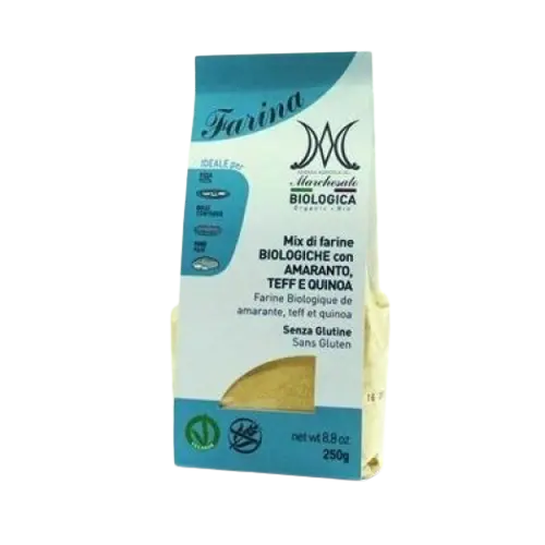 Mix de fainuri cu amarant, teff si quinoa fara gluten Bio, 250g, Marchesato