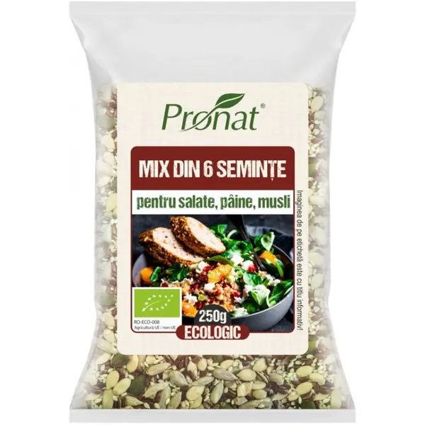 Mix din 6 Seminte BIO, 250 g, Pronat