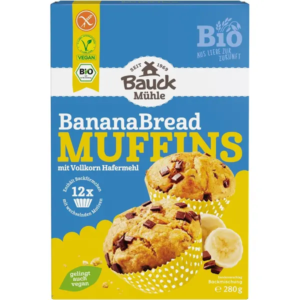 Mix pentru muffins Banana Bred fara gluten, eco - 280 g