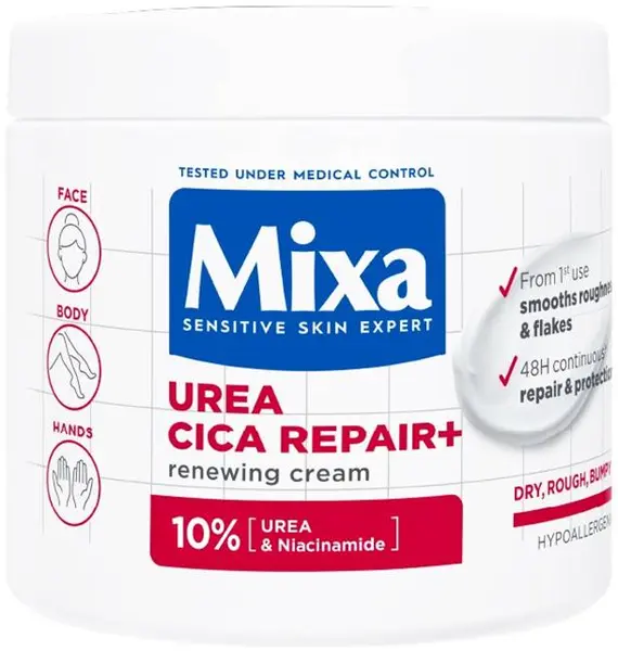 Mixa Cremă pentru piele aspră și uscată Urea Cica Repair, 400 ml