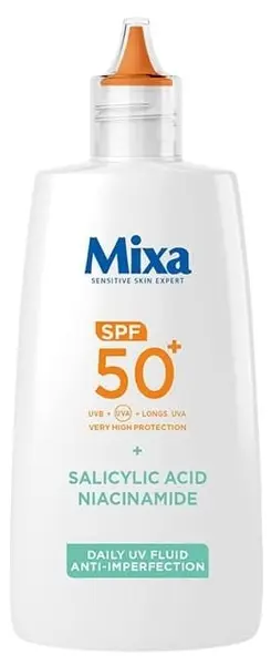 Mixa Fluid facial cu protecție solară Anti-Imperfection, SPF50+, 40 ml