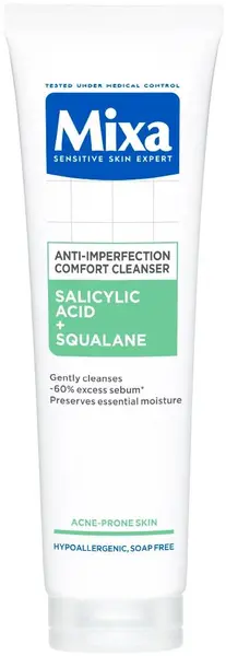 Mixa Gel de curățare cu acid salicilic și scualan, 150 ml
