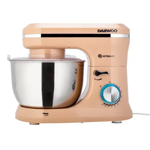 Mixer cu bol Daewoo DHM150R, 1600 W, 10 viteze + puls, 4.5L, bol inox (Crem)
