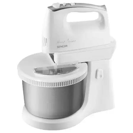 Mixer cu bol Sencor SHM 6206SS, 500 W, 5 viteze, functie turbo, 3.5L (Alb)