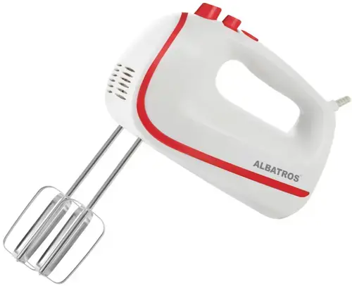Mixer de mana Albatros MXA450W, 450 W, 5 Viteze (Alb/Rosu)