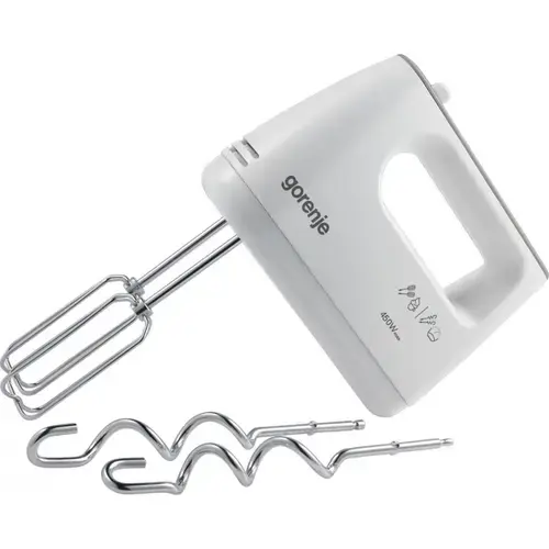 Mixer de mana Gorenje M420CW, 450 W, 5 viteze, Functie Turbo (Alb)