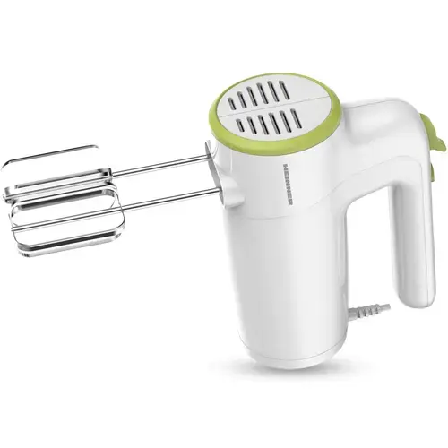 Mixer de mana HEINNER HM-300GR, 300w, 6 viteze+turbo, 2 seturi accesorii inox (Alb/Verde)