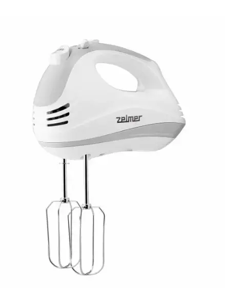 Mixer de mana Zelmer ZHM1650, 400 W, 5 Trepte de viteza, Functie TURBO (Alb/Gri)
