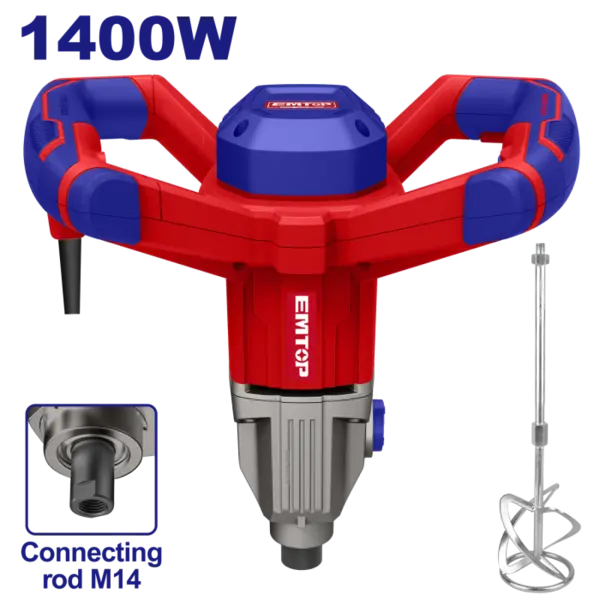 Mixer electric 1400W, cutie viteze din aluminiu, set extra perii motor, tel inclus - EMXR14001, EMTOP
