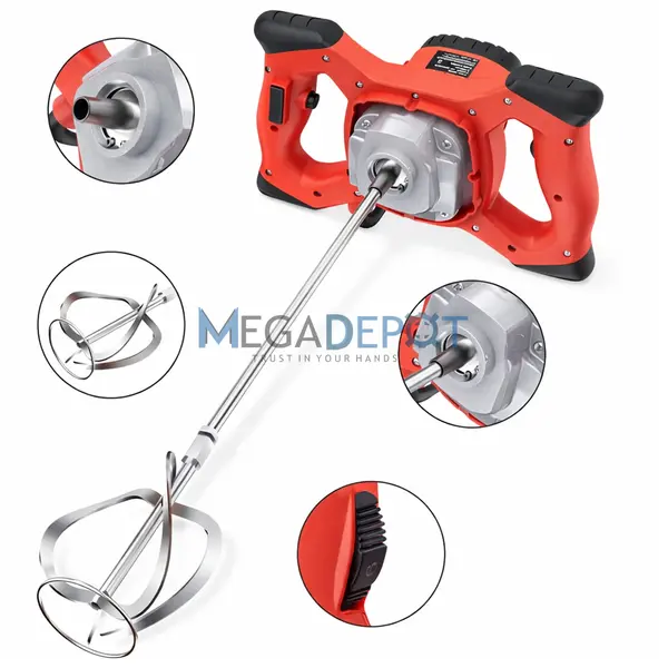 Mixer electric pentru mortar Campion, 3500W, 800RPM, 6 viteze, tija + paleta incluse
