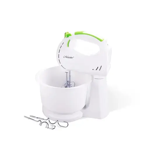 Mixer manual cu bol de amestecare Maestro MR-551, 300 W, 7 viteze (Alb/Verde)