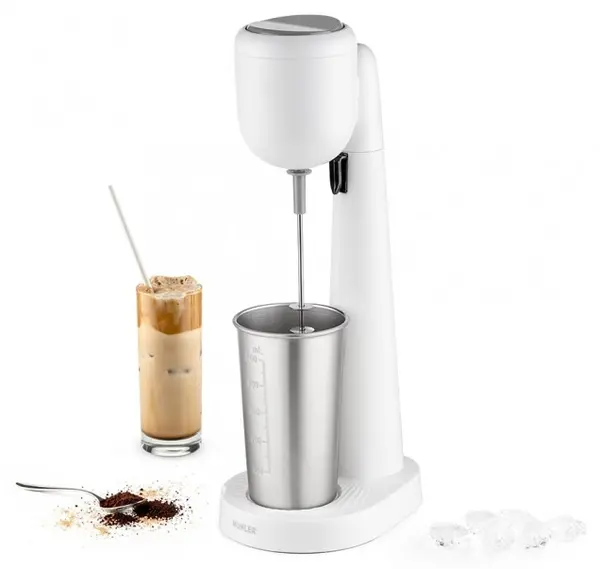 Mixer pentru frappe cu suport Muhler – FMX-277S, 100 W, 2 viteze, alb