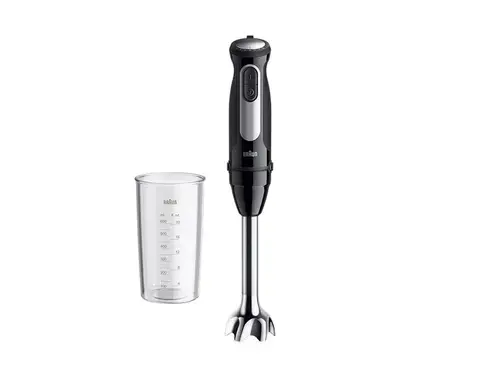 Mixer vertical Braun MultiQuick 5 Pro MQ 55001 M, 1000 W, 25 viteze si Turbo, Pahar 0.6 l, Sistem EasyClick Plus (Negru/Argintiu)