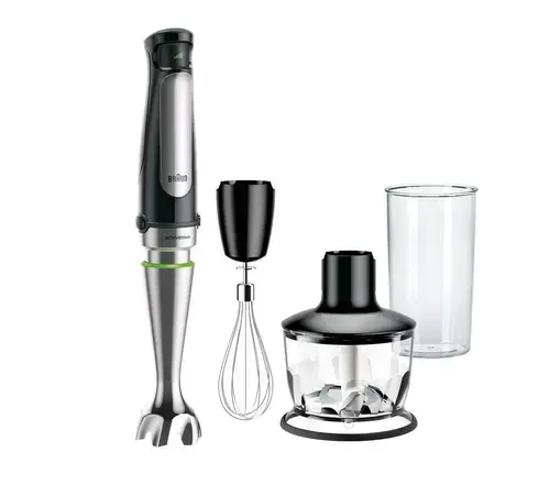 Mixer vertical Braun MultiQuick 7 MQ7035X, 1000 W, Bol 0.6 l, Tocator 0.5 l (Negru/Inox)