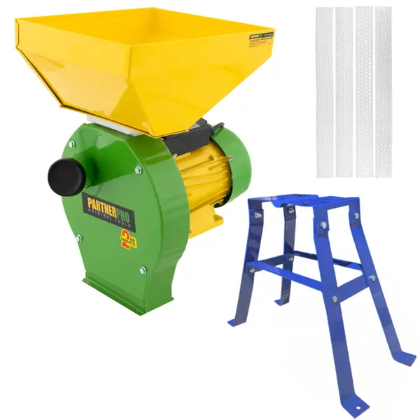 Moara electrica PartnerPRO + Suport cu 4 picioare , 3900W, Productivitate 240Kg h, bobinaj de cupru, cuva marita