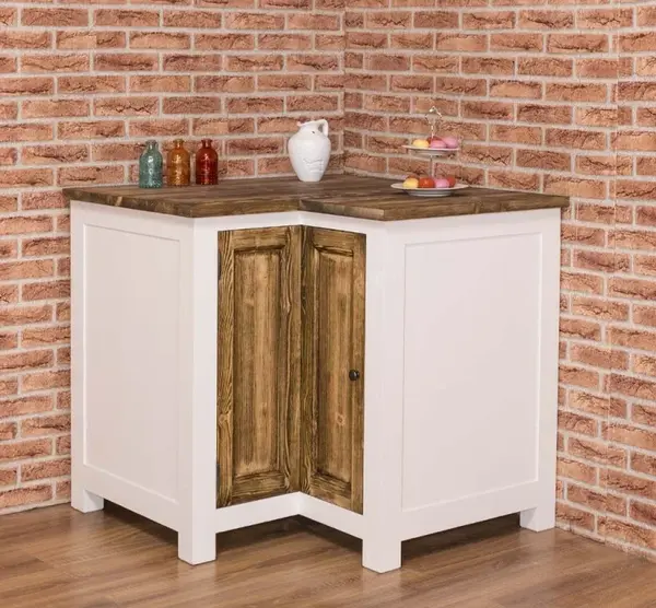 Mobila de colt pentru bucatarie 98x98x90cm cu finisaj Dublu color