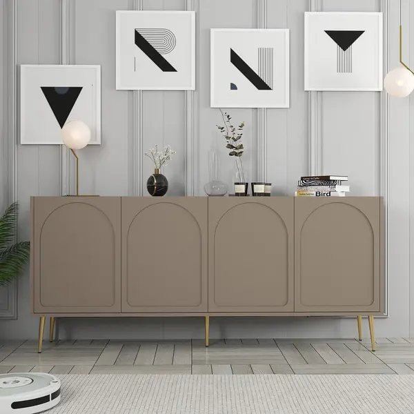 Mobila Lyon 80, Atlas, Gold - Cream Gold, 180x35 cm