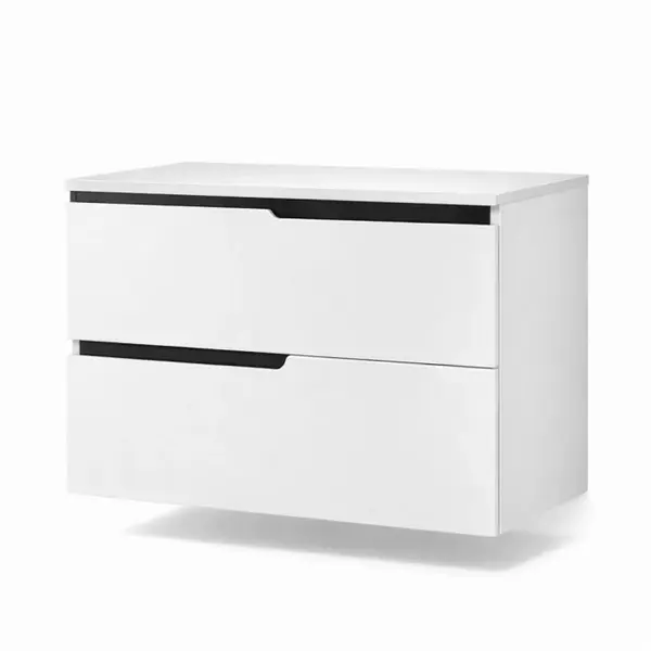 Mobilier cu blat pentru lavoar 80 cm, alb mat, Fluminia Bari 80