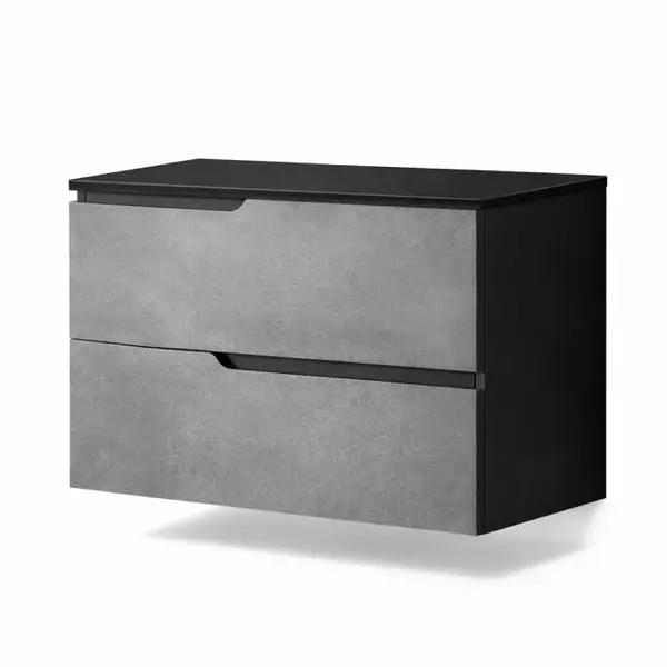 Mobilier cu blat pentru lavoar 80 cm, gri urban, Fluminia Bari