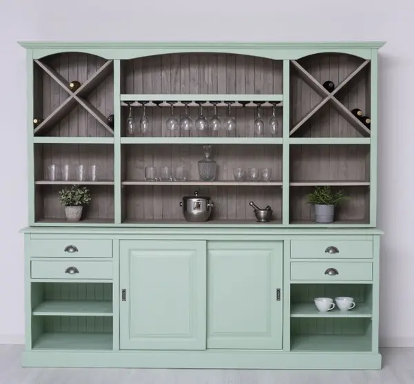 Mobilier de bar cu suport pentru pahare si sticle, BAS+SUP - Culoare Ext._P092 / Culoare Int._P037 - DUBLU COLOR cu finisaj Dublu color