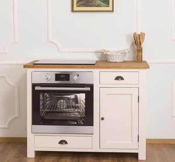 Mobilier de bucatarie pentru cuptor si aragaz cu finisaj Dublu color