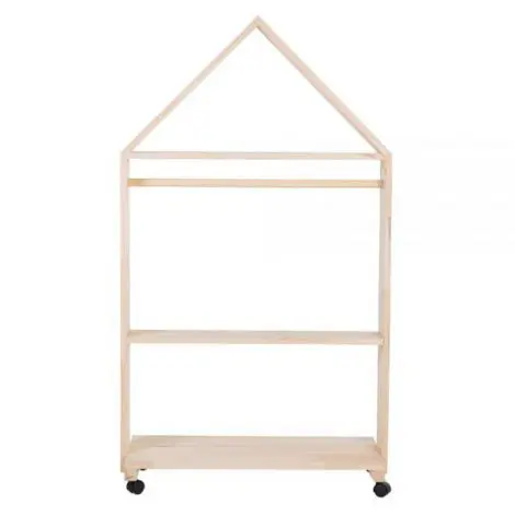 Mobilier decorativ casuta cu roti Childhome 80x135 cm, Lemn Natural